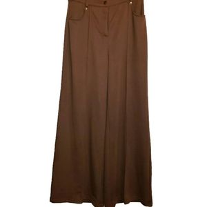 FOR LOVE & LEMONS Shannon Pants Camel Wide Leg Front Seam Knit Trousers Sz S